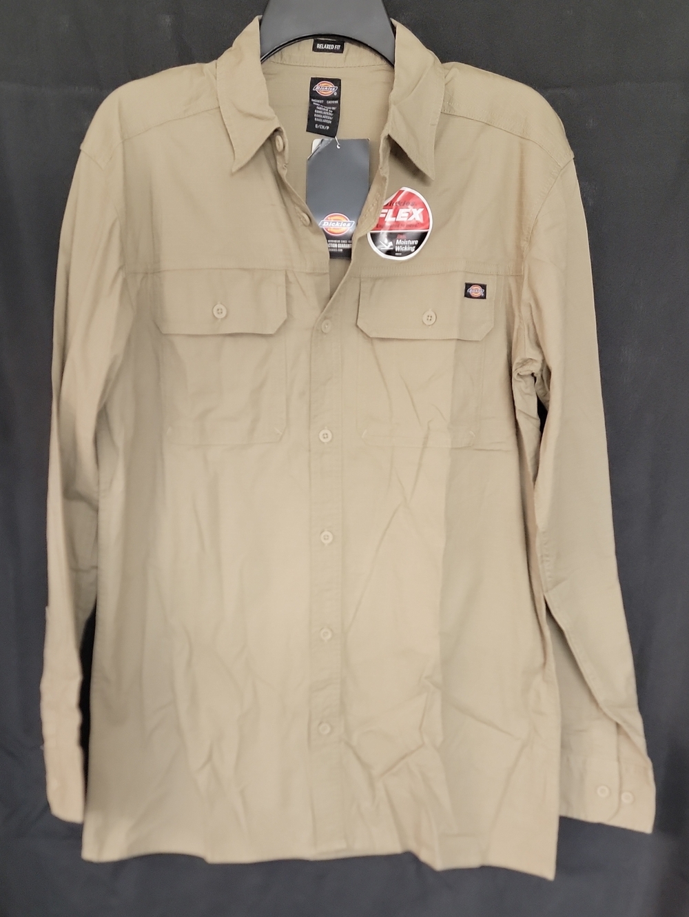 Dickies Men’s Khaki Long-Sleeve Work Shirt Jacket